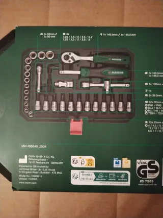 Set de llaves de vaso Parkside 36 piezas