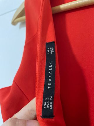Vestido Rojo Zara Talla S