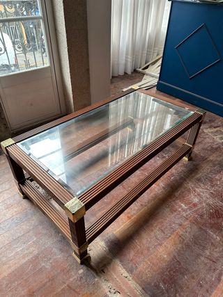 Mesa de centro madera y cristal