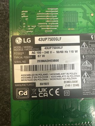 LG 43UP75006LF EAX69715102 (2021)