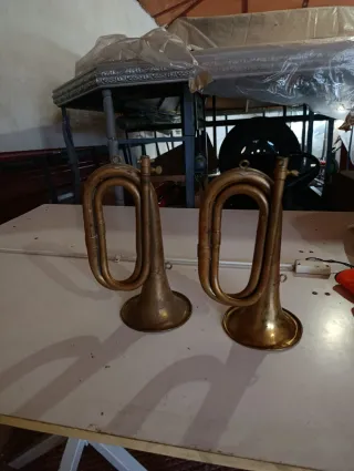 2 Cornetas sin llave doradas