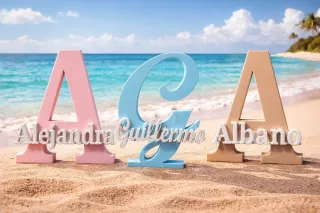 Letras decorativas, totalmente personalizadas.