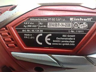 Destornillador Inalámbrico Einhell 3.6V