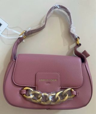 Borsa Enrico Coveri marrone con catena oro