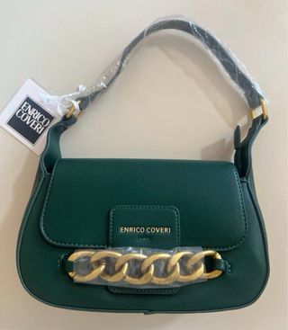 Borsa Enrico Coveri marrone con catena oro