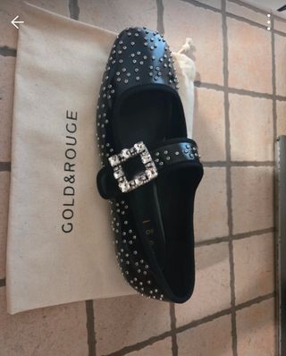 Ballerine GOLD & ROUGE nere con fibbia