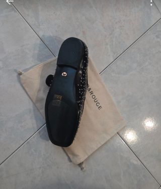 Ballerine GOLD & ROUGE nere con fibbia