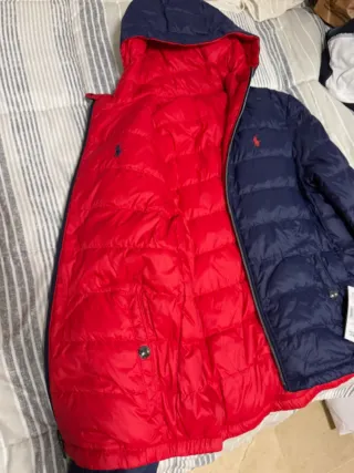 Abrigo Ralph Lauren reversible azul/rojo