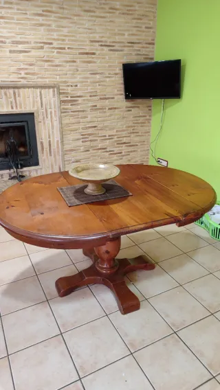 Mesa comedor madera maciza extensible