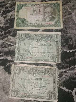 Lote 3 Billetes Pesetas Banco de España