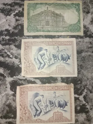 Lote 3 Billetes Pesetas Banco de España