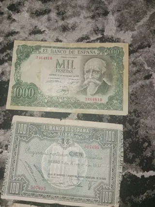 Lote 3 Billetes Pesetas Banco de España