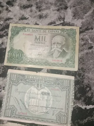 Lote 3 Billetes Pesetas Banco de España