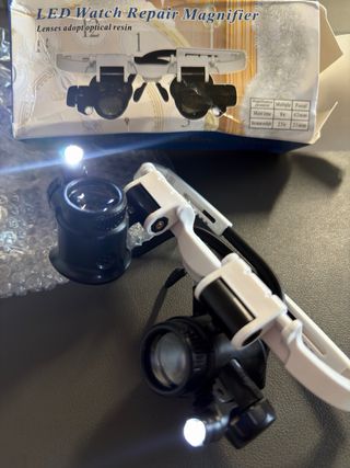 Gafas lupa relojero LED 8x 23x