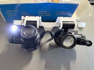 Gafas lupa relojero LED 8x 23x