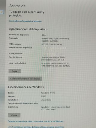 Ordenador Sobremesa Dell + Monitor