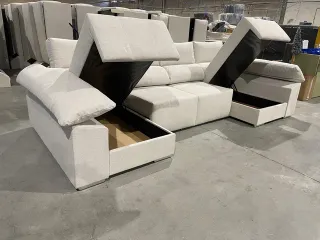 Sofá Cama Doble Chelong Beige+ arcon y asiento des