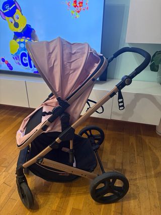 Carrito de bebé Chicco negro y rosa