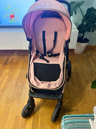 Carrito de bebé Chicco negro y rosa