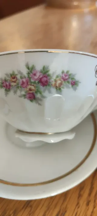 Set 2 Tazze da thè in porcellana con piattini