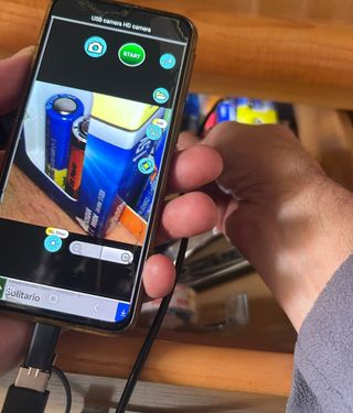 OF- Cámara endoscópica movil USB cable 2m. en mano