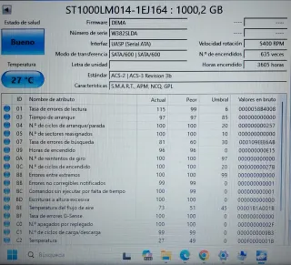 Dos discos SSHD 1TB Seagate: 3605 y 8226 horas uso