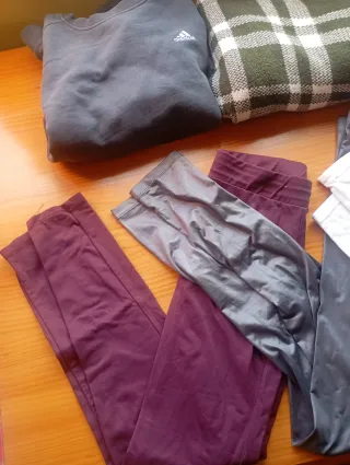 Lote 6 prendas: leggings, sudadera Adidas, jeans