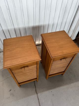 Pareja Mesitas Vintage Madera
