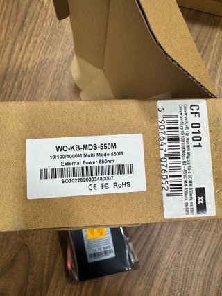 2x Conversor RJ45 - Fibra SC MM 850nm WO-KB-MDS