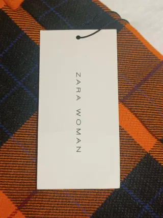 Falda Zara cuadros midi M/38/10