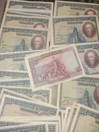 Lote 50 Billetes 25 Pesetas 1928 Banco de España