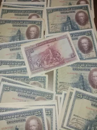 Lote 50 Billetes 25 Pesetas 1928 Banco de España