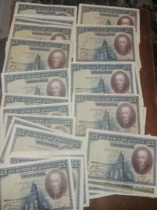 Lote 50 Billetes 25 Pesetas 1928 Banco de España