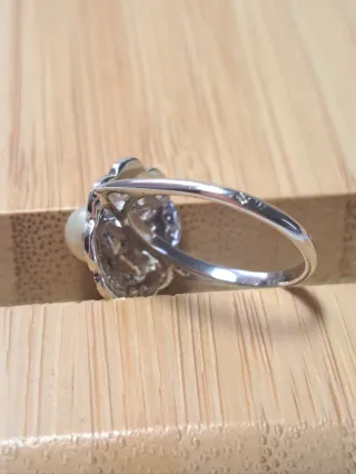 Anillo Vintage Plata 925 Perla y Circonitas