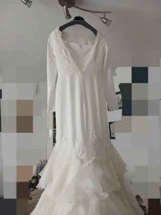 Vestido de Novia Blanco con Encaje Nuevo. Exclusiv