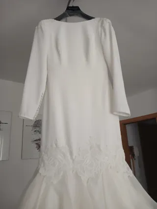 Vestido de Novia Blanco con Encaje Nuevo. Exclusiv