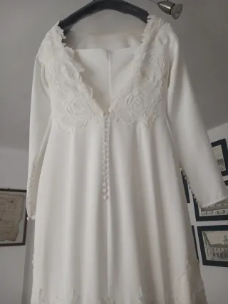 Vestido de Novia Blanco con Encaje Nuevo. Exclusiv