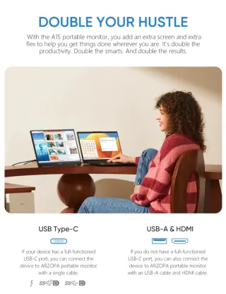 Monitor Portátil Arzopa A1S 14” FHD 1080P