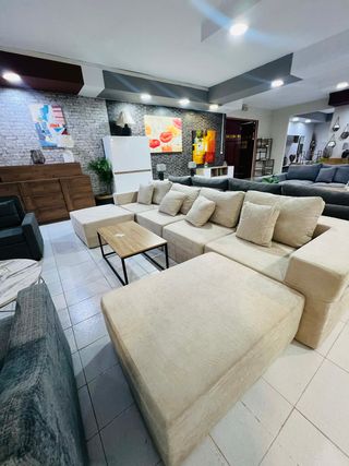 Sofá Modular Linkon Beige + Puff