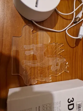 Lampada LED 3D Unicorno Acrilico