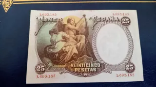 BILLETE 25 PESETAS 1931 VICENTE LÓPEZ