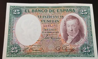 BILLETE 25 PESETAS 1931 VICENTE LÓPEZ