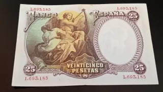 BILLETE 25 PESETAS 1931 VICENTE LÓPEZ