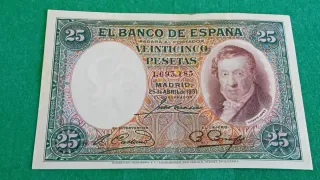 BILLETE 25 PESETAS 1931 VICENTE LÓPEZ