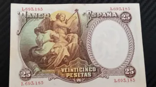 BILLETE 25 PESETAS 1931 VICENTE LÓPEZ