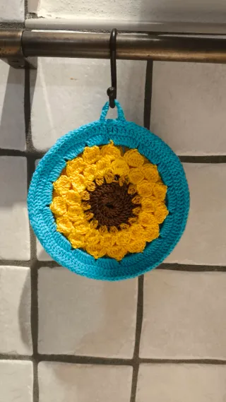 Coppia presine uncinetto Girasole