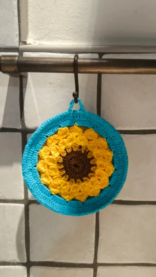 Coppia presine uncinetto Girasole
