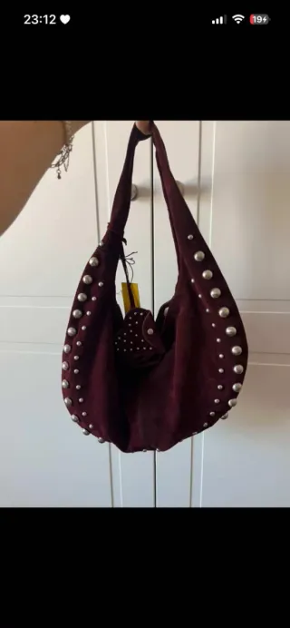 Bolso de mano burdeos