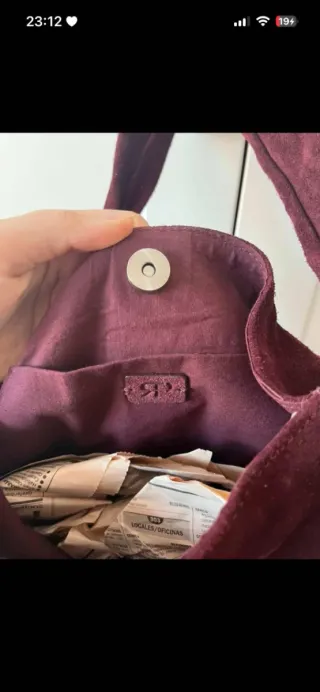 Bolso de mano burdeos