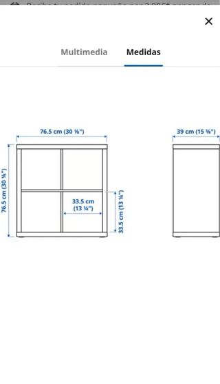 Estantería modular blanca 4 cubos